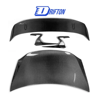 For Nissan R35 GTR Revozport Style Carbon Fiber Rear Spoiler and Trunk Set