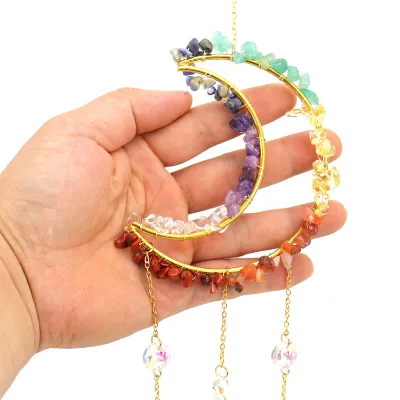 Rainbow Amethyst Suncatcher Kit Bohemian Style Metal Handicraft Includes Pendant Wind Chime & Crystal Sticker for Window Hanging