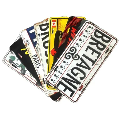 High Quality Custom Security Embossing Logo Design International Aluminum Plastic Durable UV Resistant Car Parking Number Plate