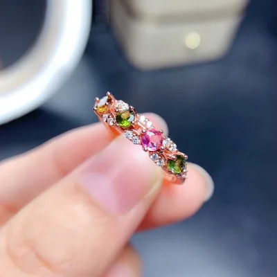 Fashion European Style Rose Gold Plated Colorful Crystal Finger Rings for Women Girls Multi Colors Zircon Wedding Rings