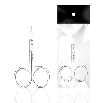 Customized New Styles Curved Trimmer False Eyelash Double Eye Sticker Small Scissors Stainless Steel 3.0mm Thickness  Beauty