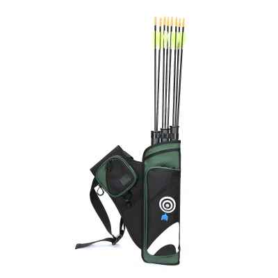 Archery Bamboo Hip Quiver for Arrows Includes 3 Tubes Arrow Holder Vintage Green Fit for Compound and Recurve Bow Practice