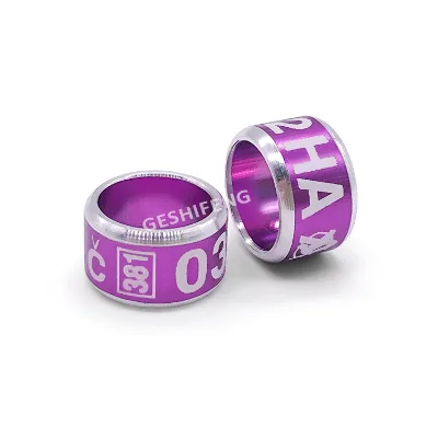 WENew Arrival Bird Pigeon Leg Bands Outdoor Aluminum Ring Purple Color Aluminium Foot Rings*///
