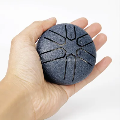 2024 New Design 3 Inch 6 Tongue Mini Pocket Metal Handpan Hank Drum Balmy Mini Steel Tongue Drum