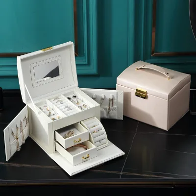 European Multi-layer Drawer Jewelry Box Large Multifunctional Storage Organizer for Ring Necklace Bracelet Jewelry Gift Box