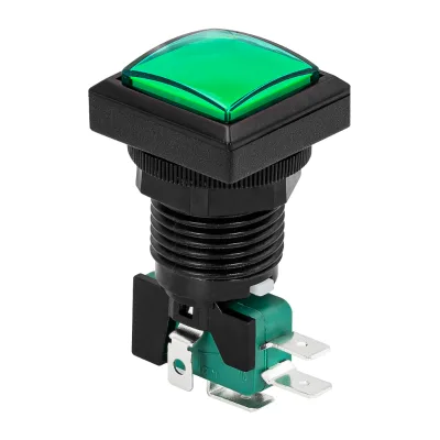 24MM Small Light Pushbutton Switch Square With Led Indicator Illuminated Arcade Push Button for Games