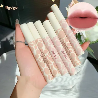 NOVO Water-Mist Glaze Matte Lip Glaze Misty Finish Waterproof Long-Lasting Smudge-Proof Everyday Wear Natural