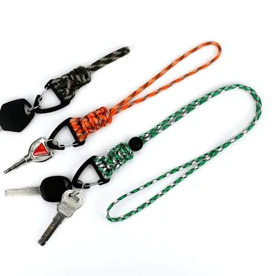 POM Triangle Snap Hook Lanyard Keychain Hook 11cm/20cm/46cm Hand Woven Paracord Keychain for Outdoor Camping Hiking