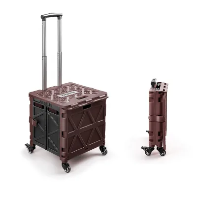 Anjuny 52L Foldable Shopping Trolley Utility Cart Rolling Feature Portable Folding Picnic Camping Fishing Travel Supermarket Use