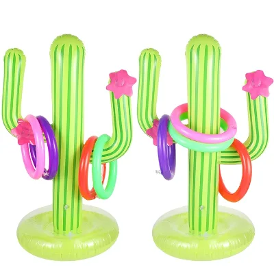Factory Customized Heavy Duty Vinyl Inflatable Cactus Ring Toss Game Set for Kids Indoor & Outdoor Family Game Toys