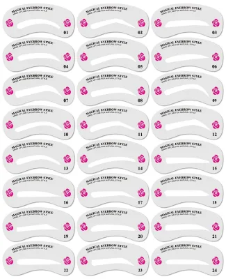24pcs Styles High Quality Eyebrow Stencils Eye Brow Makeup Mode Stencil Kit Thread Tamer Tool Set Eyebrow Stencils