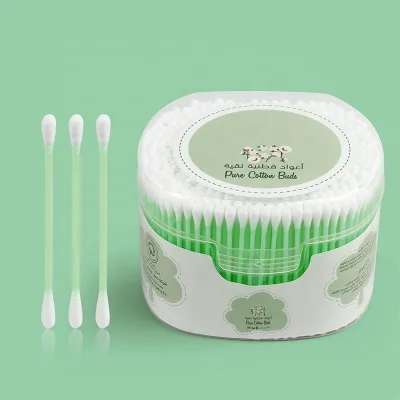 100PCS/Pack Double Head Cotton Swabs Women Makeup Cleaning Plastic Cotton Swab Wooden Wadded Sticks Nose Ears Cleaning Tools