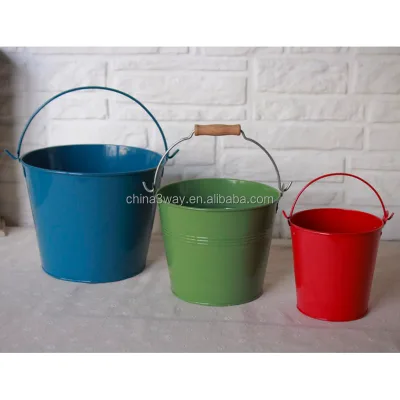Wholesales Household Cleaning Metal Water Bucket Customized Color & Logo Cold Water Bucket