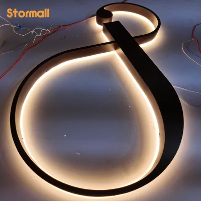 Acrylic Halo Backlight Floating Custom LED Letter Sign Complete Mounting Kit Soft Indoor Brand Wall Advertising Display