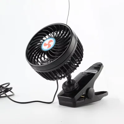 Custom 12V 24V Car Dashboard Turbo Fan 6 Inch Oscillating Cooling with Clip Plastic Two-Speed Control Low Noise