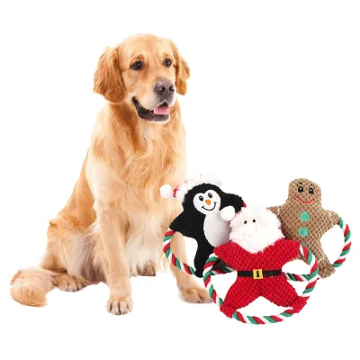 2022 Hot Christmas Pet Toy Can Sound and Bite King Dog Cotton Toy