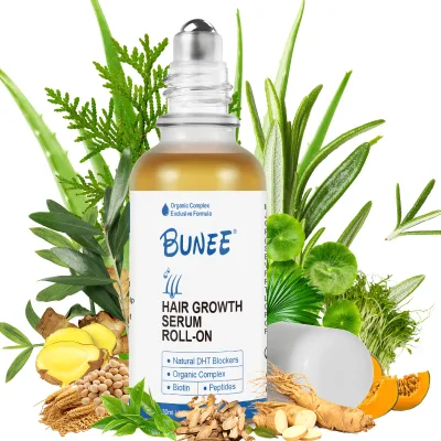 Private Label Organic Nourishing Scalp Anti Hair Loss Treatments Growth Oil Hair Regrowth Serum and Roller Set
