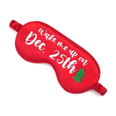 CHIQUE High Quality Silk Printed Christmas Hat Eye Mask Suitable for Holiday Use
