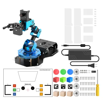 ArmPi FPV ROS AI Vision Python Programmable Raspberry Pi OpenCV 6DOF 500g Grab Weight Educational Robotic Arm Kit 480P Camera