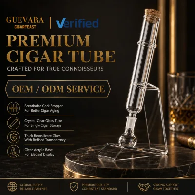 Premium Luxury Cigar Aging Glass Storage Tube with Transparent Base Portable Custom Brand OEM ODM