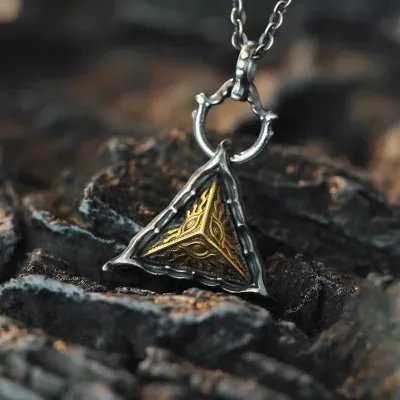 Eye Horus Devil's Eye Copper Silver Plated Necklace Trendy Men's Street Accessories Retro Pendant Personalized Hip-Hop Triangle