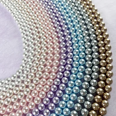 High-quality Imitation Xijia Pearls Faux Pearl Beads Cotton Thread Colorful Glass Beads DIY Jewelry Making Straight Holes 2-14mm