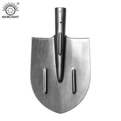 Round Point Shovel Head Steel Spade Shape Frog Reinforced Socket 2 Screw Holes Replacement Digging Spade Head Wholesale
