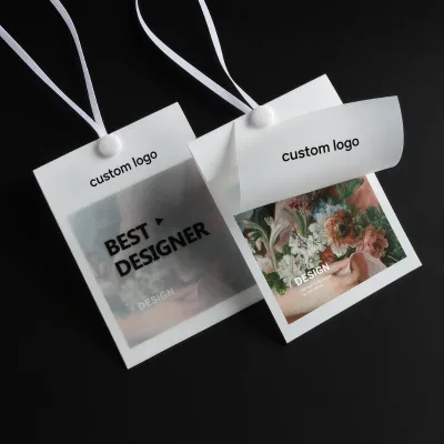 Paper Swing Tag Custom Full Color Print 40x80mm Cotton Rope Custom Logo for Accessories Garment Clothing Jeans Denim OEM Factory