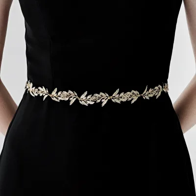Classic Leaves Handmade Wedding Belts & Sashes for Bride Bridesmaids Crystal Sashes Bridal Dress Accessories