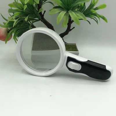 Factory 773B Handle Removable Lamp 2 LED Lights for Elderly Reading Books Newspapers Double Acrylic Lens High Magnification