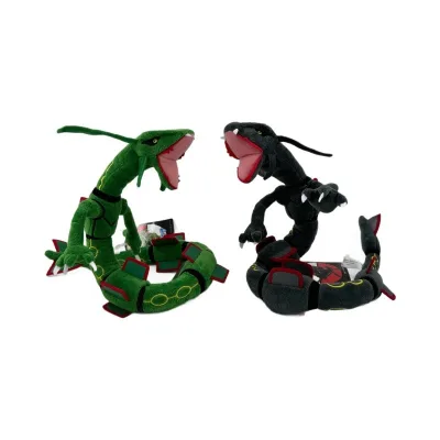80Cm Cartoon Rayquaza Plush Toys With a Skeleton Shapeable Rayquaza Plush Animal Doll Kids Toys Gifts