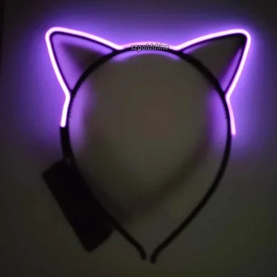 Wholesale LED Cat Ears Headband Luminous Light Hair Band with Flashing Effect for Halloween Christmas New Year