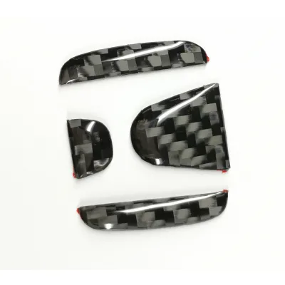 Carmon Carbon Fiber Car Steering Wheel Panel Emblem Car Styling logo Sticker for 2016-2019 Honda civic
