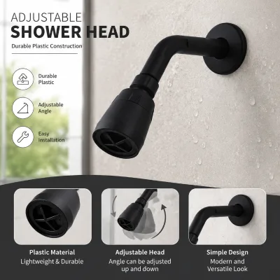 Bathroom Rainfall Showerhead ABS Plastic Nozzle Small Hanging Wall Mounting Easy Installation Top Spray for Dormitory Hotel