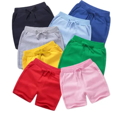Hot Selling 100% Cotton Summer Shorts for Boys 2025 Kids Stock Casual Style Solid Drawstring Closure Casual Style Boys Shorts