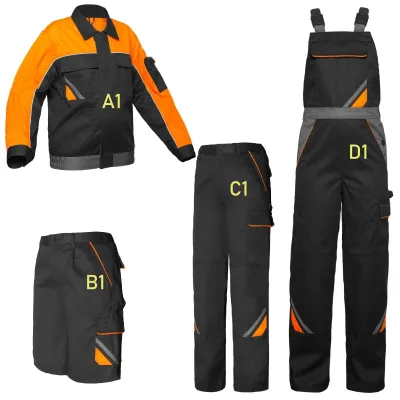 3 in 1 Heavy Duty Bib and Brace Dungaree Overalls Work Trousers Bib Pants and Jacket Work Suits Uniform