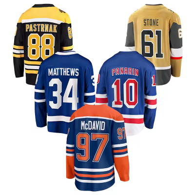 TOP Wholesale Custom All American Teams Style Ice Hockey Jerseys Breathable Fabric Bulk Order 8 Ovechkin 97 McDavid 13 Caufield