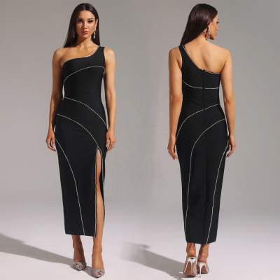 Customized One Shoulder Bandage Midi Dress A-Line Evening Dresses Prom Gown Formal Simple High Quality Classic Party Gowns Dress