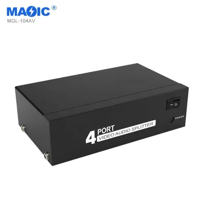 Audio and Video Splitter AV Splitter 1x4 3 Rca Video Audio Av Amplifier for Projector Computer DVD