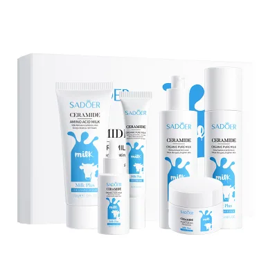 Beauty Natural Organic Whitening Skin Care Set Pure Milk Whitening Moist and Hydrating 6PCS Skin Care Set