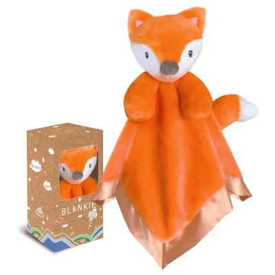 15" Soft Lovies for Babies Cozy Plush Fox Security Blanket with Stuffed Animal Fox Baby Security Blanket Loveys