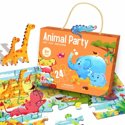 EPT 24PCS Kids Jigsaw Puzzle Large Floor Puzzle Animal Ocean Space Themes Preschool Learning Toy Ages 3+