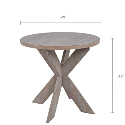 Vintage Round Coffee Decorative Wooden End Table for Living Room