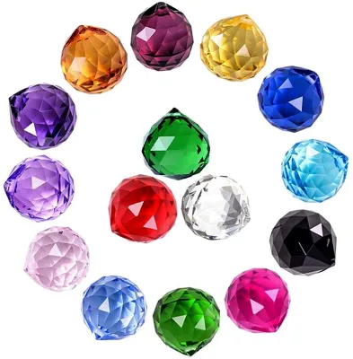Cheap Wholesale Color Chandelier Hanging Lighting Feng Shui Faceted K9 Crystal Prism Ball on  Fordistrbution