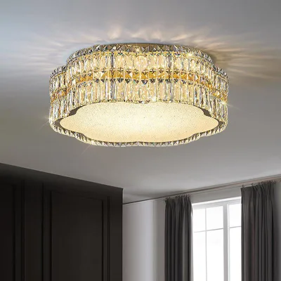 French Luxury Acrylic LED Light Stainless Steel Modern Romantic Flower Shaped Ceiling Living Room Lamp