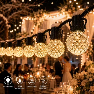 Christmas Commercial Patio Lights with LED String Lights and Heavy Duty Cable for Hotel Resort Decoration Projects Cafe Decor