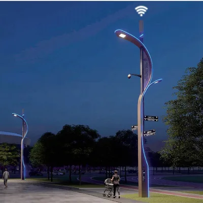 Smart Street Light Poles with WIFI Antenna Base Station Advertising Screen Broadcast Control Charging Pile System