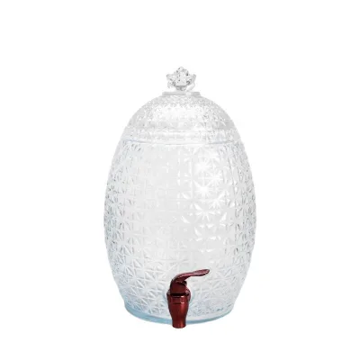 Hot Selling Pineapple-shaped Glass Drink Dispenser with Glass Lid