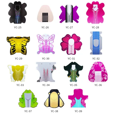 Hot Selling 100Pcs Self Adhesive French Square Nail Art Paper Nail Form Stickers