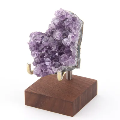 Modern Gold Wood and Copper Stand with Crystal and Mineral Holder for Jewelry Display Shelves (Custom Logo)